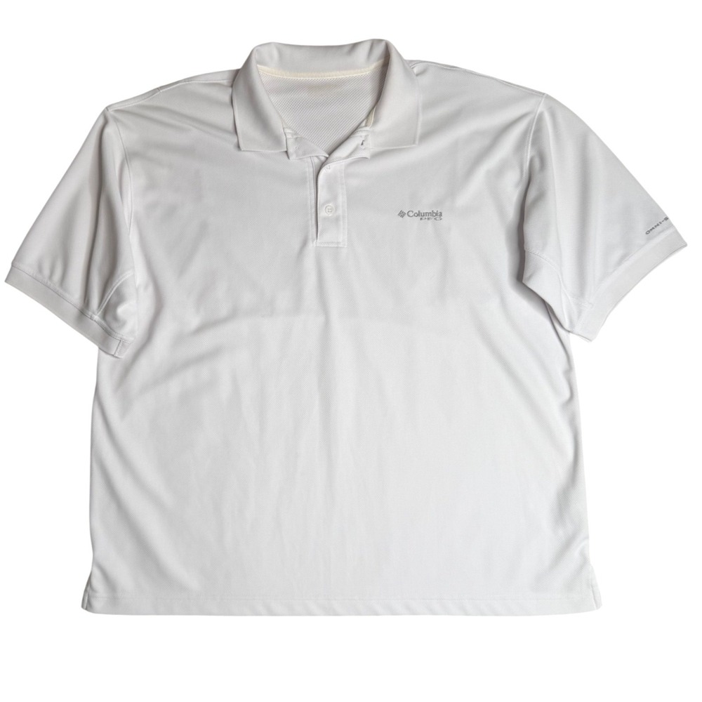 Columbia PFG Omni-Wick Fishing Performance Polo White Mens XL